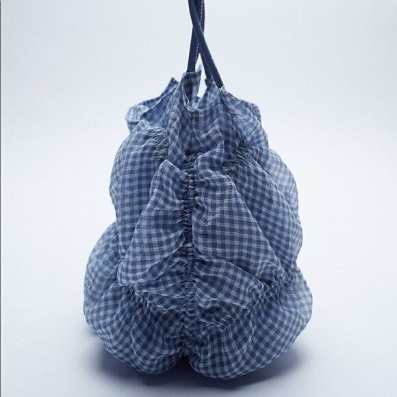 ZARA GINGHAM ORGANZA BAG - Picture 3 of 7